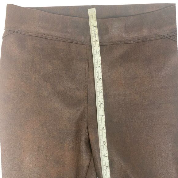 MAX Edition Pants Women Size M Faux Leather Leggings Brown Pull-On Stretch 626 - Picture 7 of 7